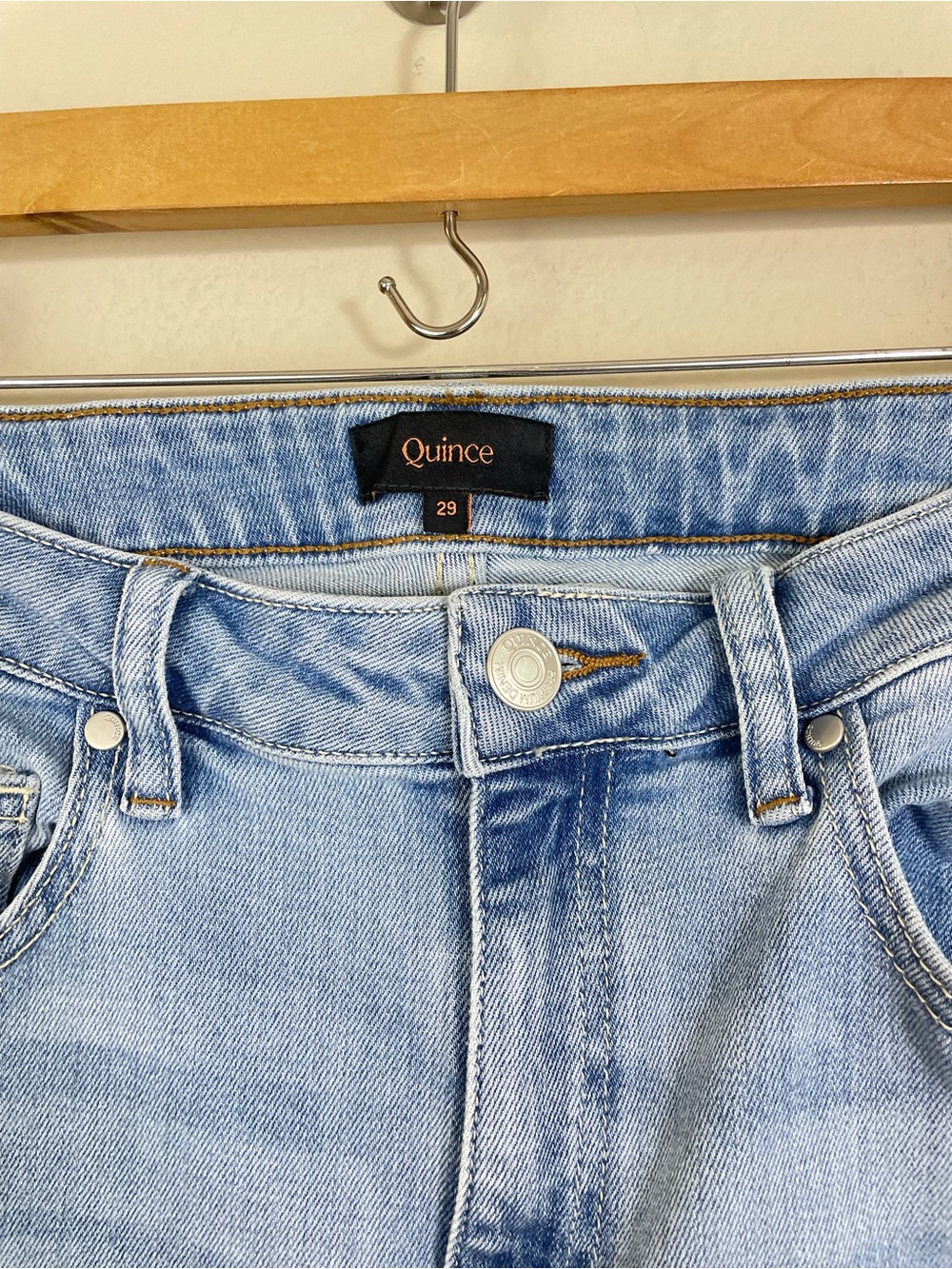 Quince Bella Stretch Wide-Leg High Jeans in Frosted Blue Size 29 - Picture 3 of 8